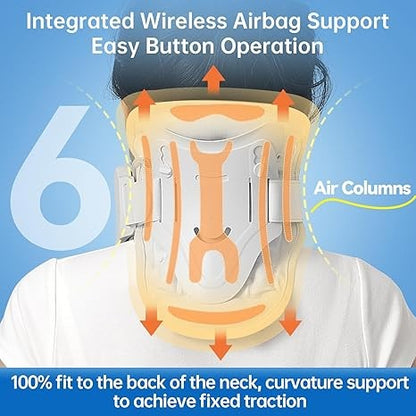 OrthoLife, Cervical Neck Traction Device, Neck Brace For Neck Pain And Support, Adjustable Inflatable Pads, Neck Stretcher To Correct Cervical Vertebrae, Restricting Cervical Motion