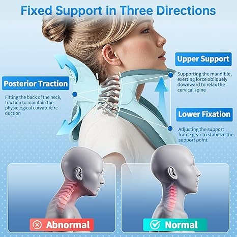 OrthoLife, Cervical Neck Traction Device, Neck Brace For Neck Pain And Support, Adjustable Inflatable Pads, Neck Stretcher To Correct Cervical Vertebrae, Restricting Cervical Motion