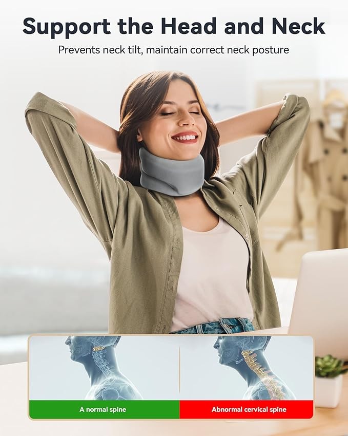 OrthoLife, Neck Brace Cervical Collar - Neck Support Brace For Sleeping, Soft Foam Wraps Keep Vertebrae Stable And Aligned For Relief Of Cervical Spine Pressure For Women & Men