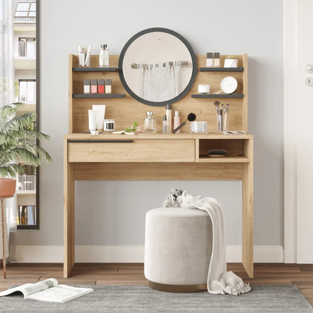 KDesign Make-Up Table [Sepet - Anthracite] HxWxD: 119.5x100x44.4cm, ON28-SA
