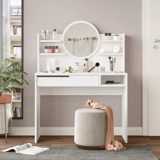KDesign Make-Up Table [White] HxWxD: 119.5x100.0x44.4cm, ON28-W