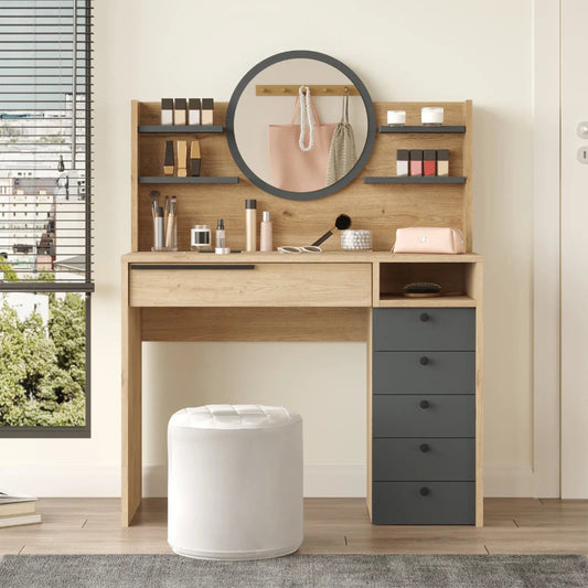 KDesign Make-Up Table [Sepet - Anthracite] HxWxD: 119.5x100x44.5cm, ON30-SA