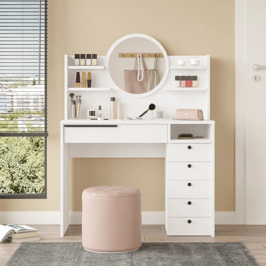 KDesign Make-Up Table [White] HxWxD: 119.5x100x44.5cm, ON30-W