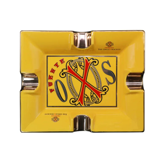 Arturo Fuente The OpusX Society Cigar Ashtray Cenicero de Porcelana Ashtray With 4 Cigar Holders [Yellow], OpusX-Yellow, OpusX-Yellow