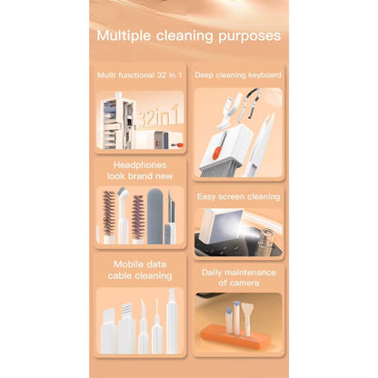 32 in 1 Multifunctional Laptop Headphones Keyboard Cleaner Kit Electronics Cleaning Kit Keyboard Cleaning Brush
