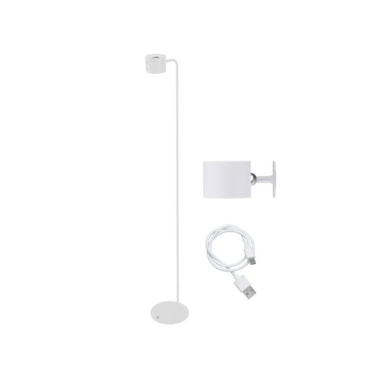 Beper Floor And Table Rechargeable Lamp, Height Adjustable, Wall Accessory, Usb Cable Included, Touch Switch On [White], P201UTP305