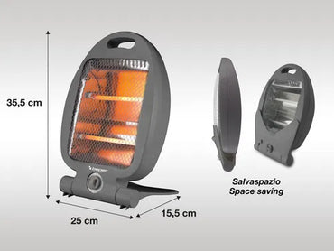 Beper Quartz Heater 400-800W, Fast Heating, 2 Power Levels, 2 Heating Elements, Eco-Function, Auto-Off, P203PAN004