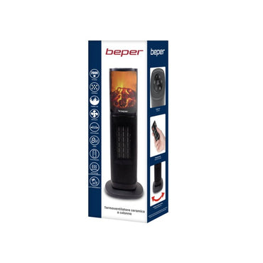 Beper, Ptc Tower Fan Heater - Led Flame, P203TER010