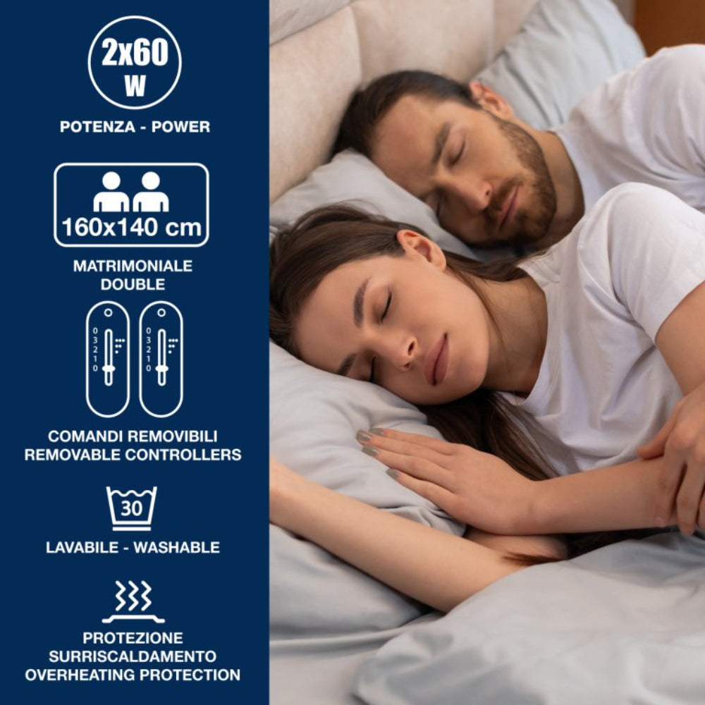 Beper Blanket Double Underbed 2 Zones With Independent Control, 3 Temp, Washable, Automatic Shut-Off 160x140cm , P203TFO111