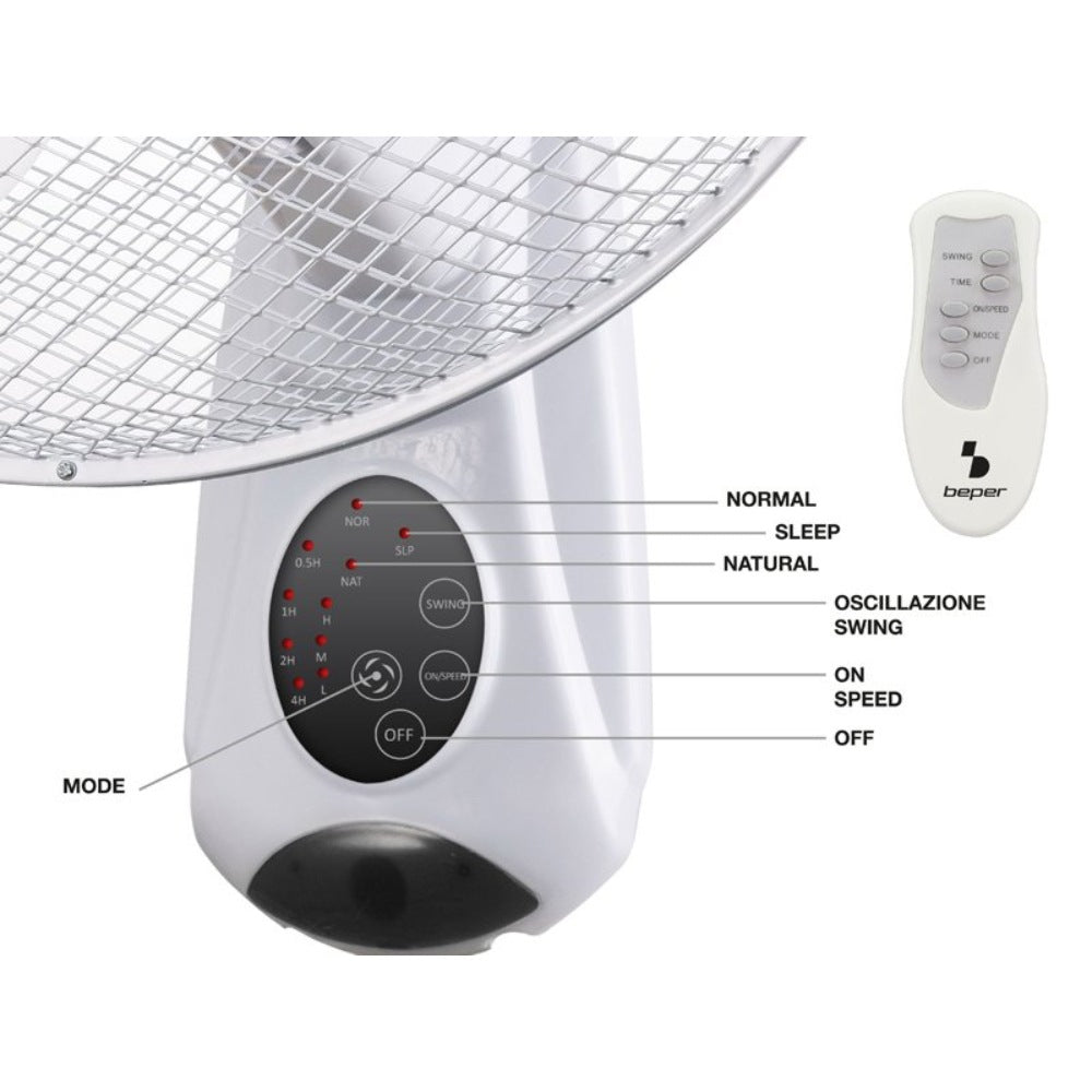 Beper, Wall Fan With Remote Control, P206Ven600
