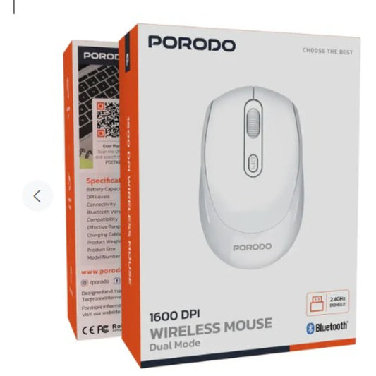 Porodo Wireless Mouse 1600DPI, PDETK04