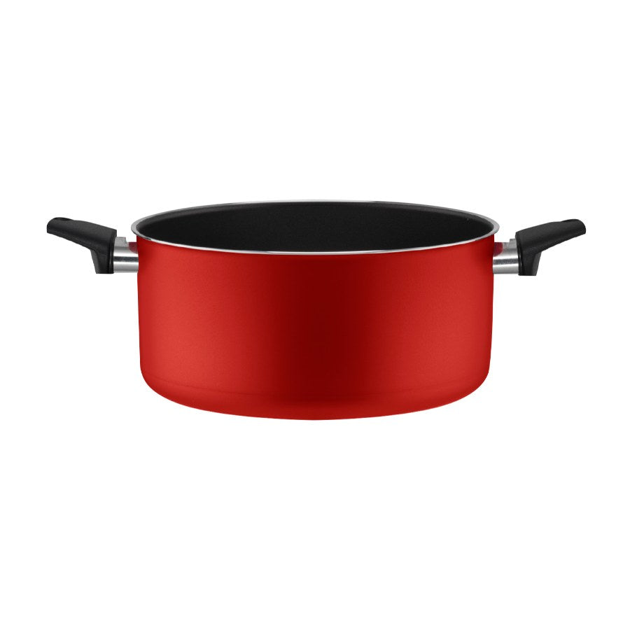 Piardi Home, Red Livered Casserole with Glass Lid 20 cm
