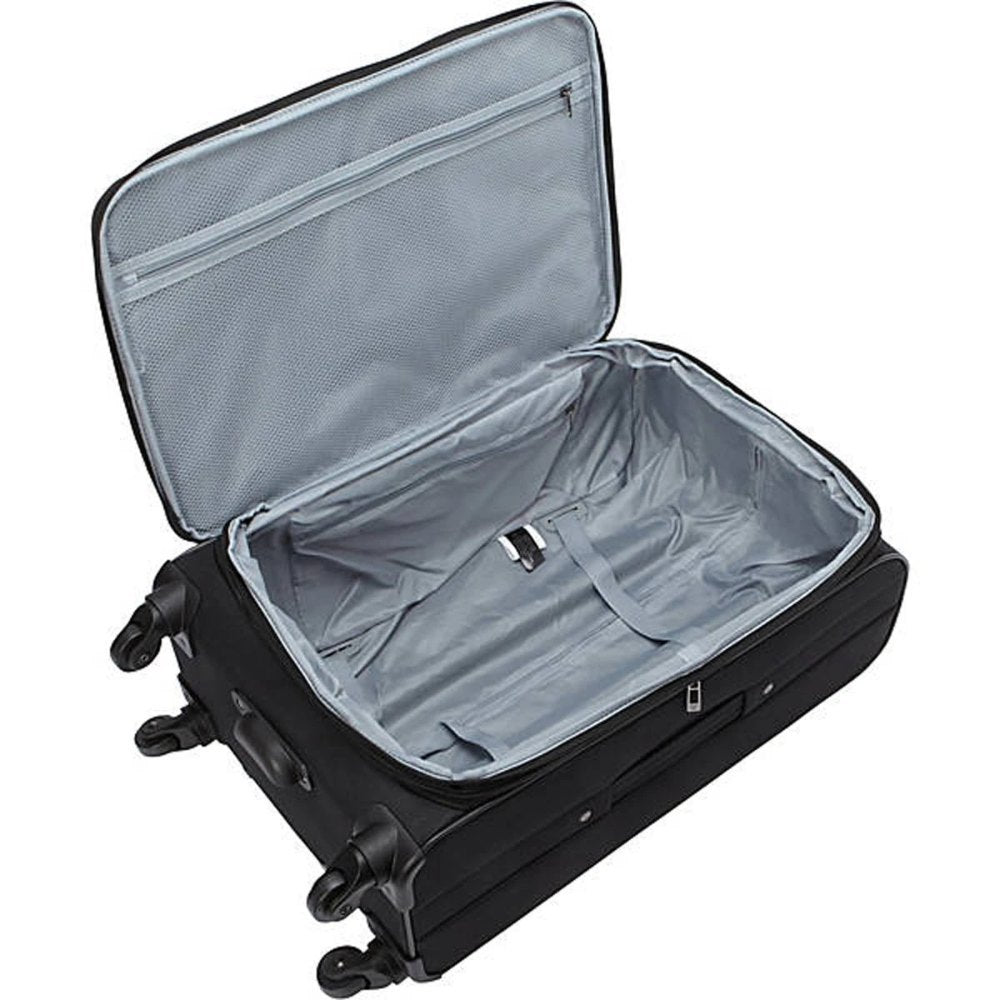 Pilot, Expandable Travel Luggage Soft Cover 4 Wheels Bags 3 Piece Set Black