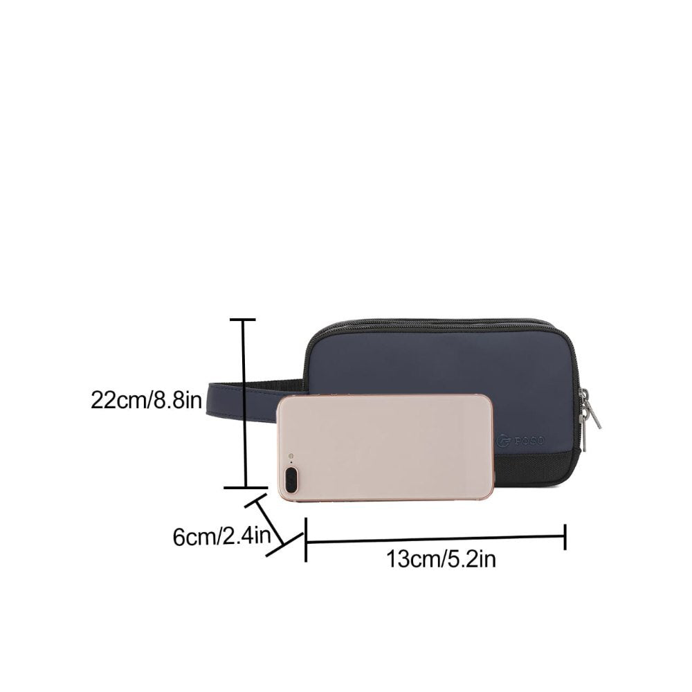 POSO, Travel Pouch Toiletry Bag, Business Handbag Water Resistant Shaving Items For Men Bag, Makeup Accessories For Women Bag With USB Charging Port, Navy