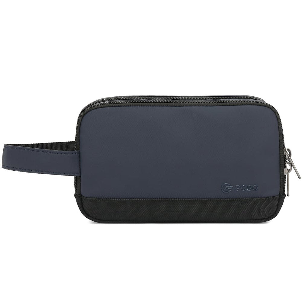 POSO, Travel Pouch Toiletry Bag, Business Handbag Water Resistant Shaving Items For Men Bag, Makeup Accessories For Women Bag With USB Charging Port, Navy