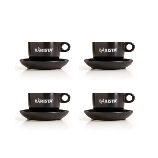 Barista Black Edition Set of 4 Cappuccino Cups, PR0015