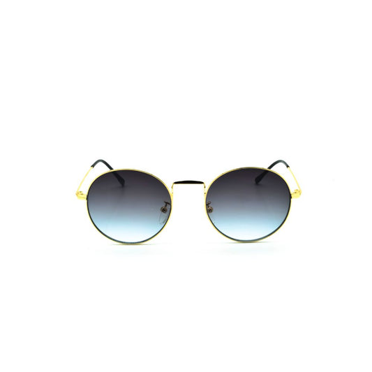 Polo Exchange, Unisex Sunglasses, Blue Lenses, Gold Frame, Gold Temple.