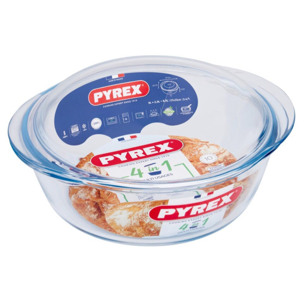 Pyrex, Round Casserole + Sleeve 1L