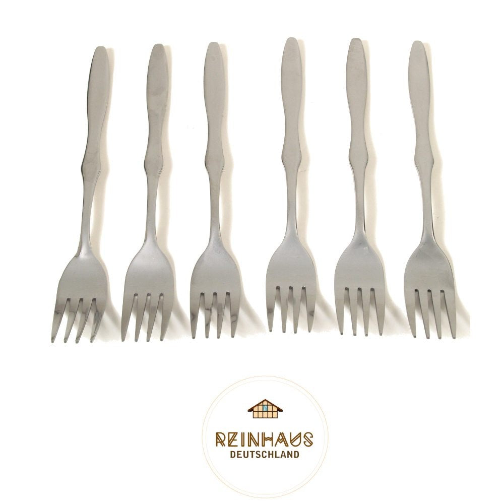 Reinhaus, Flatware / Cutlery / Stainless Steel Model Gourd Dinner Fork Set 6pcs