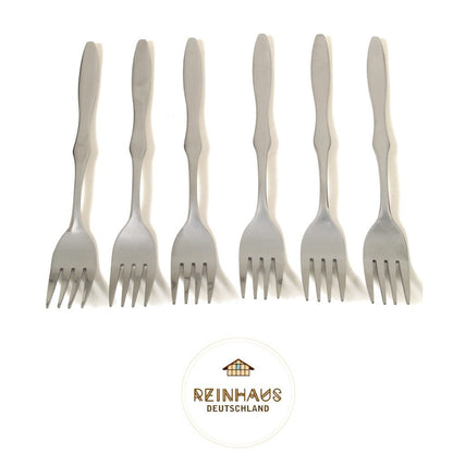 Reinhaus, Flatware / Cutlery / Stainless Steel Model Gourd Dinner Fork Set 6pcs