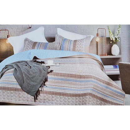 Comfy, Home Bed Spread 180x240 Single C24, Blue + White Leaves Po-5914, RZLN-102394BW, Available in Different Colors