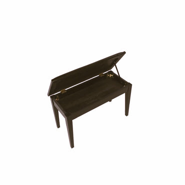 Ritmuller Matt Piano Bench, Dark Walnut Brown, With Brown Top - [With Storage Compartment], S475AZ