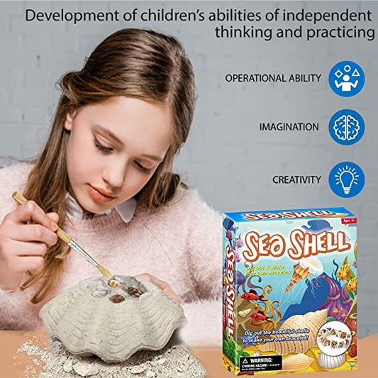 Buddy N Buddies, Sea Shell Excavation Kits, Dig Out & Make Your Own Bracelet With Beautiful Sea Shell ,Children'S Popular Science Education Toys