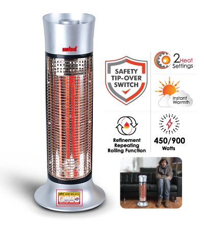 Sanford Japan, Safe & Highly Efficient In Saving Energy, Instant Heat Graphite Tower Heater, Refinement Repeating Rolling Function, Instant Warmth