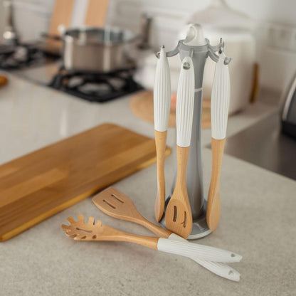 Tessie - Jessie Kitchen Utensil 5-Piece Set, ABS - Silicone Material - Cream, SK-8044