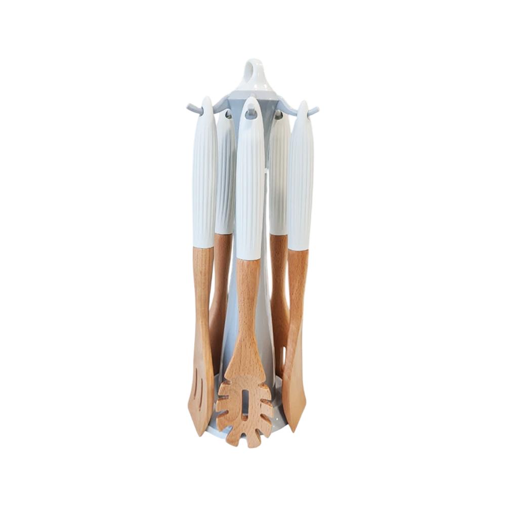 Tessie - Jessie Kitchen Utensil 5-Piece Set, ABS - Silicone Material - Cream, SK-8044
