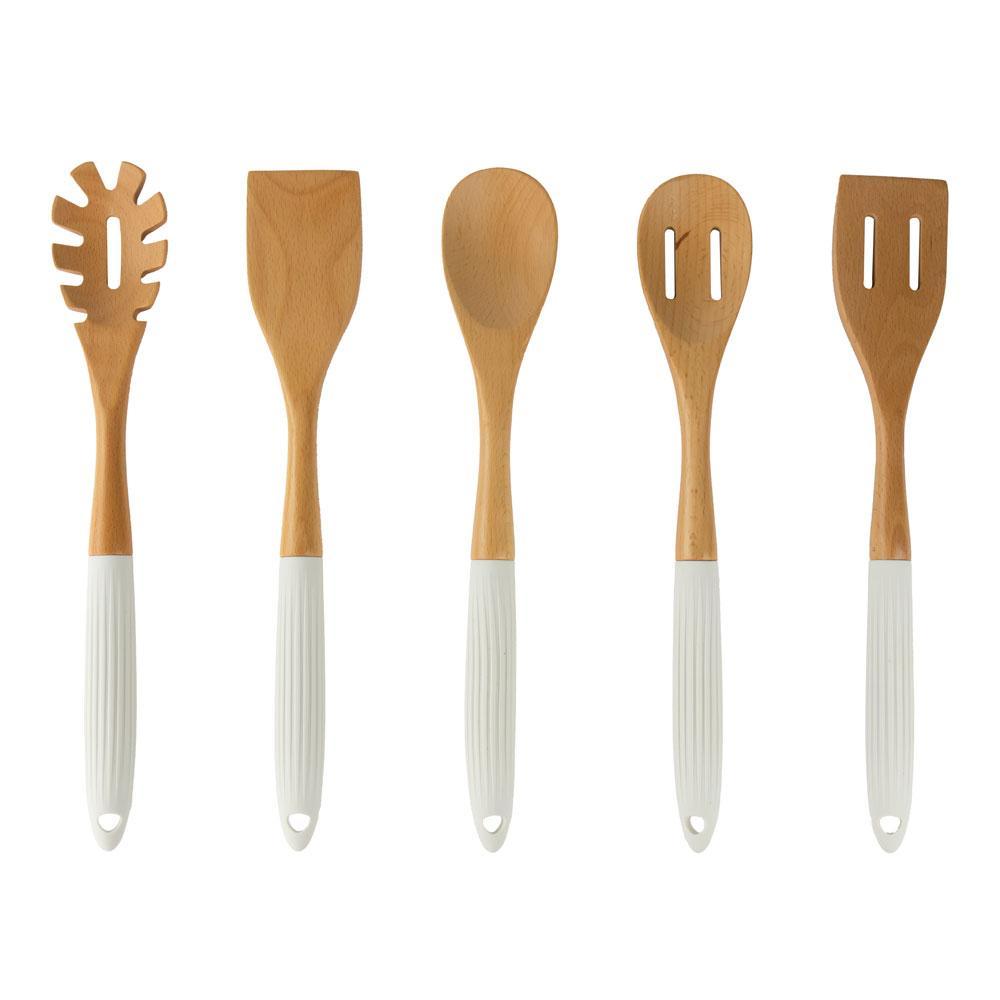 Tessie - Jessie Kitchen Utensil 5-Piece Set, ABS - Silicone Material - Cream, SK-8044