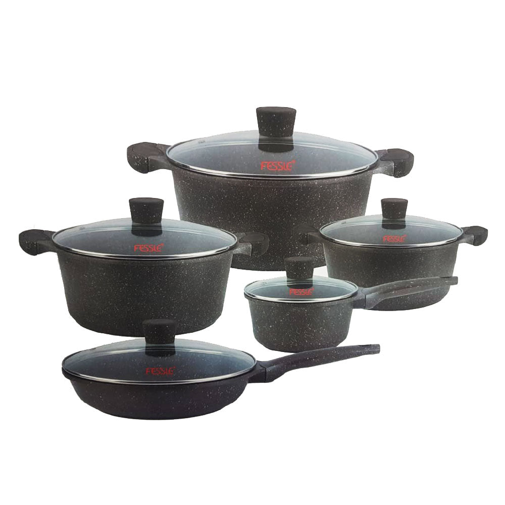Fessle, Granite Cookware + Gift Kitchen Tools Set - Sk012