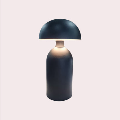 Black Modern Rechargeable Mushroom Table Lamp 23 cm - Metal Finish, SK195143