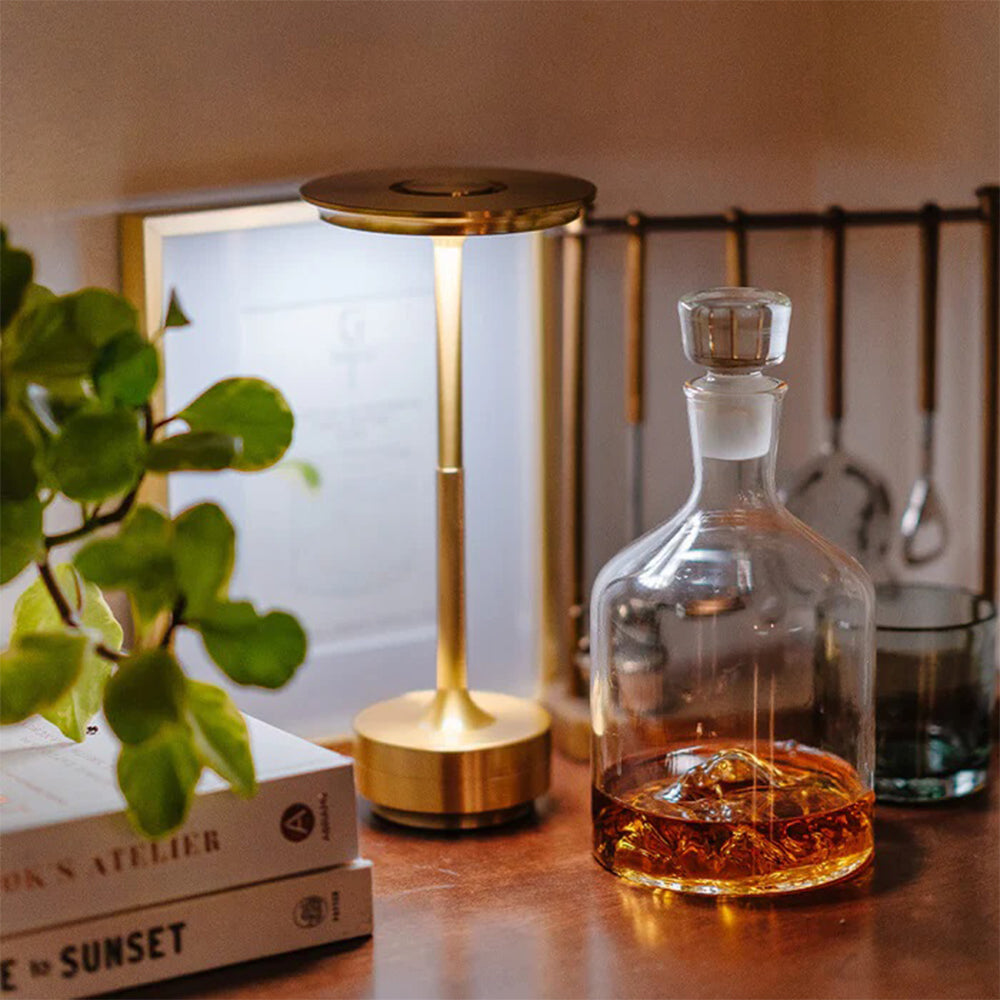 Premium Gold LED Table Lamp 28 cm - Elegant Ambient Illumination, SK195147