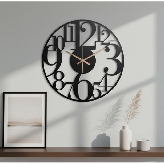 40 cm Modern Metal Wall Clock with Large Numbers - Silent Quartz, SK956