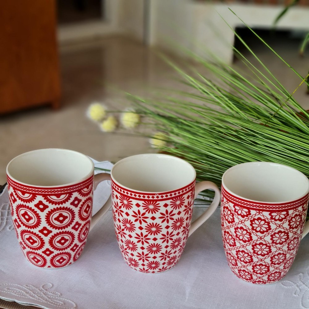 La Perla, New Bone China Mug 3 Pieces Assorted Designs