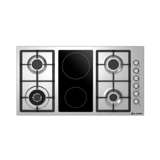 Smalvic Hob Gas + Electric 90cm Stainless Steel, SMA-PGE90IXPGV
