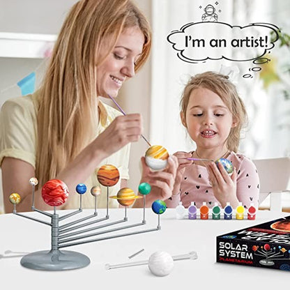 Byncceh, Solar System Model Kit Diy Space Toy 8 Planets For Kids Solar System Toys 3D Space Planet Art & Craft Educational Toys With Painted Brush & Paints Birthday Gifts For Boys & Girls