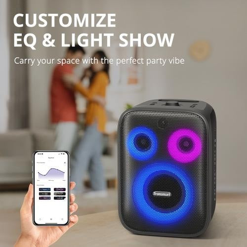 Tronsmart, Halo 200 120W Karaoke Bluetooth Party Speaker With Soundpulse Audio & Built-In Powerbank, Up To 18 Hours Of Playtime 868659