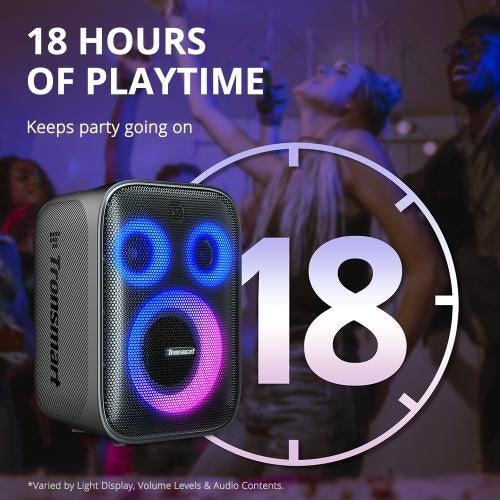 Tronsmart, Halo 200 120W Karaoke Bluetooth Party Speaker With Soundpulse Audio & Built-In Powerbank, Up To 18 Hours Of Playtime 868659