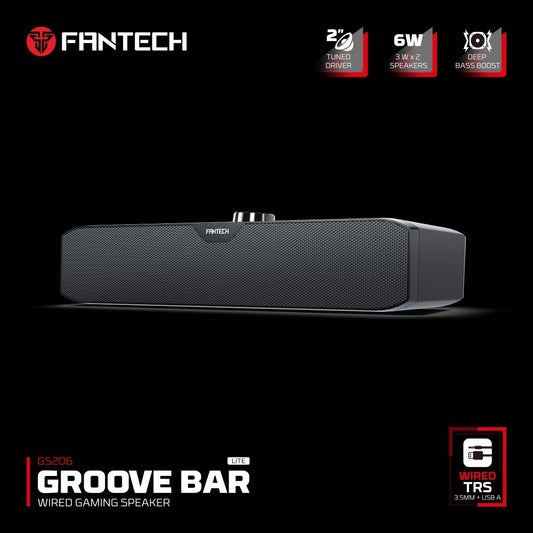 Fantech, Gs206 Groove Bar Wired Gaming Speaker, 6W 2' Tuned Drive