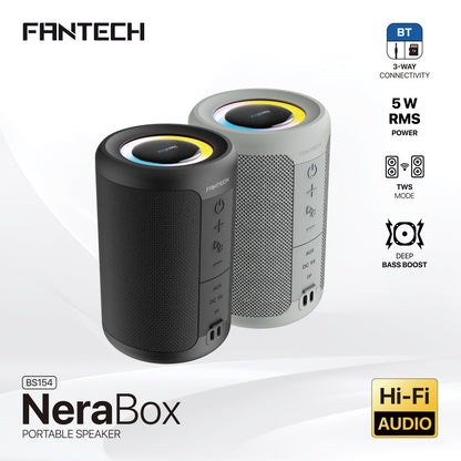 Fantech, Nerabox Bs154 Wireless Speaker Bluetooth 5.4, 5W Rms, Tws Mode, Aux & Tf Support, Built-In Battery, Available in Different Colors
