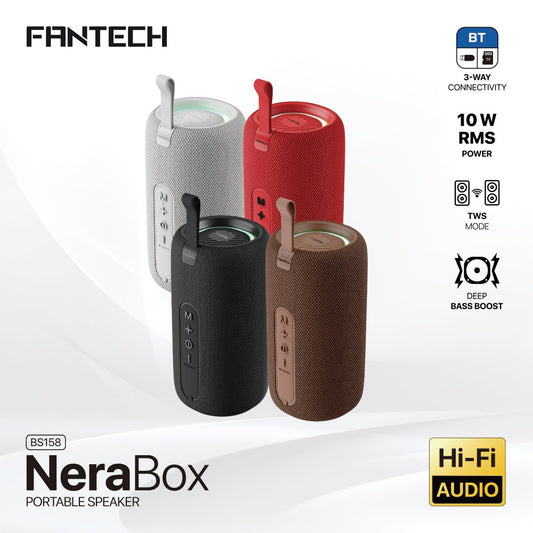 Fantech, Nerabox Bs158 Wireless Speaker Bluetooth 5.4, 10W Rms, Tws Mode, Usb & Tf Support, Built-In Battery, Available in Different Colors