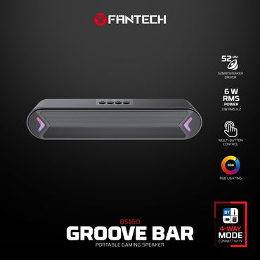 Fantech, Groove Bar Bs160 Gaming Bluetooth 5.4, 6W Rms, Deep Bass, Usb, Aux & Tf Support, Built-In Battery, Available in Different Colors