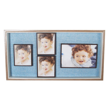OGO, Real Wood Rectangular Photo Frame with Metallic Back 20x40cm for Photo Collage Decoration