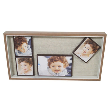 OGO, Real Wood Rectangular Photo Frame with Metallic Back 20x40cm for Photo Collage Decoration
