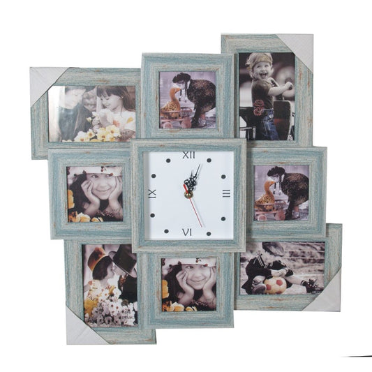OGO, Large Wall clock with Photo Collage Frame for 8 photos / 52x52cm