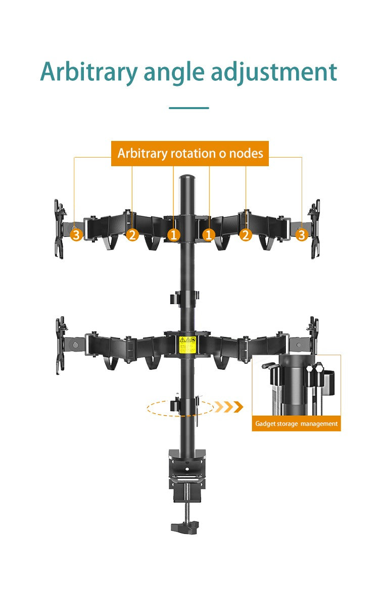 Kaloc, Dw240-J 4 Monitor Desk Mount, Heavy Duty & Fully Adjustable Stand