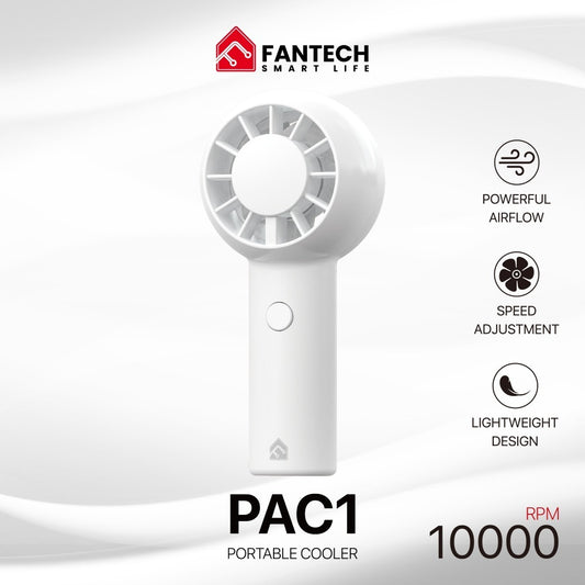 Fantech, Pac1 Portable Cooler, Turbo Fan, 3-Speed Control, Pocket-Sized Design, And Rechargeable Battery, Available in Different Colors