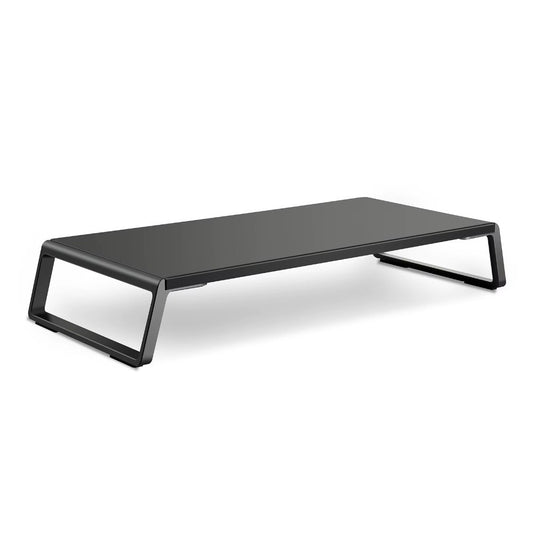 Laptop and Computer Monitor Riser Stand: Smart and Stylish Design in Aluminum and Wood 56.4 x 24 x 9.1cm Black Color - MRD73